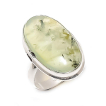 Natural Prehnite Gemstone 925 Sterling Silver Jewelry Ring Size 8.5 m8t70