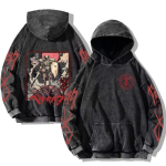 Harajuku Anime Berserk Guts Print Kapuutsiga meeste naiste Vintage Manga kapuuts Suures suuruses t&auml;navar&otilde;ivad Meeste puuvillane klassikaline dressipluus M gray
