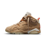 Travis Scott x Air Jordan 6 Retro PS British Khaki Laste tossud Tan Sail Bright-Crimson DH0693-200 33.5