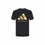 Adidas Tr&uuml;kitud Logo Vabaaja &Uuml;mmarguse Kaelusega Kudum L&uuml;hikeste Varrukatega T-s&auml;rk Unisex Topid Must Kuld ADICLTS24TKP-BG L