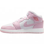 Air Jordan 1 Mid GS Pink Foam Fire Red Laste tossud Valge DQ8423-608 35.5