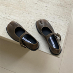 Moodsad IPPEUM Naiste Tabis Kingad Mary Janes 2025 Uued Mustad Pruunid Eraldatud Varbadga Ballet Kingad Ballerina Kingad Pandlaga 225 khaki