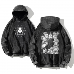 Manga HUNTER&times;HUNTER Graafiline Huppar Fantomi R&uuml;hm Pesitud &Uuml;le suurusega Streetwear Pikkade varrukatega Puuvillased Dressipluusid Meeste riided S must