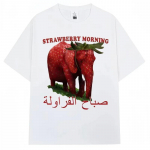 Naljakas Maasika Elevant Meem T-s&auml;rgid Itaalia Ajuk&otilde;din Huumor Loovus L&uuml;hikeste Varrukatega Meeste Naiste T-s&auml;rgid Kingitused 3XL