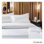 Spot Hotel Satiin Triip 100% Puuvillane 4-osaline Voodipesukomplekt: Tekikott, Voodilina, Padjap&uuml;&uuml;r - Luksuslikud Hotellikvaliteediga Voodipesu 1m Bed Special Three-Piece Set