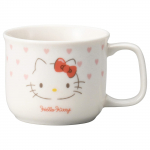 Kanesho Pottery Hello Kitty Dishwasher and Microwave Kitty Approximately Pink Heart Made in Product 365111 (Kaneshotouki) Mug, Children's Safe, valge