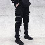 Cargo P&uuml;ksid Hip Hop Joggers Meeste lahtised haaremip&uuml;ksid Mitme taskuga Pael Meeste p&uuml;ksid P&uuml;ksid Vabaaja t&auml;navar&otilde;ivad Spordip&uuml;ksid meestele XXXL must
