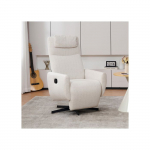 Fauteuil inclinable confortable avec fonction d'inclinaison &agrave; plat, fauteuil pivotant et chaise longue, beige