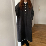 Pikk kleit Naiste kleidid Allap&ouml;&ouml;ratud krae Samet A-l&otilde;ikeline Vestidos Maxi Ema teksad T&auml;navamood Vabaaja Lahtine Y2k kleit One Size must