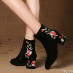 Uued s&uuml;gis-talvised l&uuml;hikesed saapad paksu kontsaga pehme tallaga tikitud keskmise kontsaga lihtsad mugavad keskmise s&auml;&auml;rega naiste saapad 35