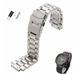 24*16mm kinnitusotsaga roostevabast terasest kellarihm meeste TIMEX T2N720 T2N721 TW2R55500 kellarihma jaoks H&otilde;bedane Must Metallist K&auml;ev&otilde;ru BAND 24mm-16mm