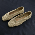 Lamenahast versioon~ ni&scaron;&scaron; retro stiilis raffia &otilde;&otilde;neskootud madala tallaga &uuml;hed kingad naiste madala servaga ruudukujulise ninaga vanaema kingad ladyshoes 35 helekollane v&auml;rv