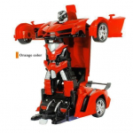 Voiture de sport et robot transformable 2 en 1 - Orange - RC t&eacute;l&eacute;command&eacute;e