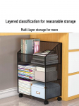 Mobiilne ratastega t&ouml;&ouml;laua alla paigutatav failihoidik - Kompaktne kontori hoiuk&auml;ru 2-tier Black Medium [Floor-standing]