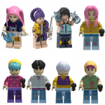 KPOP Deemonik&uuml;ttide Joonisnukk Ehitusklotsid Kawaii Mini Tegevusfiguuri Pea Kokkupaneku M&auml;nguasjad Laste &Otilde;ppem&auml;nguasjad Kingitus
