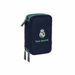Trousse - REAL MADRID - Triple remplie - 37 pi&egrave;ces - Bleu marine - Synth&eacute;tique sinine