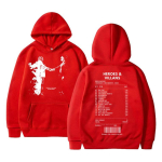 R&auml;ppar Metro Boomin Heroes & Villains Kahepoolse Prindiga Huppar Meestele Hip Hop &Uuml;legabariidiline Dressipluus Meeste Moodne Trend Streetwear S red