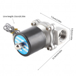 12V G3 4 Roostevabast terasest 304 Tavaliselt suletud elektriline solenoidventiil 2 asendiga 2-kanaliline