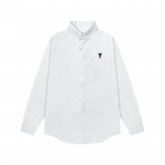 AMI 2025 S&uuml;gis Uus Toode Rinnatasku Klassikaline Must Tikitud V&auml;ike S&uuml;da Vabaaja Puuvill &Uuml;hev&auml;rviline Pikkade Varrukatega S&auml;rk S