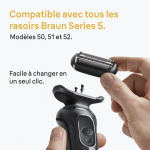 T&ecirc;te de rasoir BRAUN Series 5 & 6 - 3 lames flexibles - 100 % fabriqu&eacute; en Allemagne