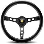 Volant MOMO Pro35Bk2B en cuir pleine fleur noir 350mm - Diam&egrave;tre de jante 30x30mm