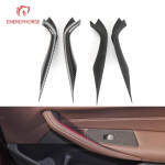 Car styling Interior Door Handle Cover Trim Door Bowl Stickers decoration For BMW 5 series G30 Carbon fiber auto Black Right