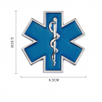 3D metallist Star of Life logo kleebis m&auml;rgi kleebis Sinine kiirabi kiirabi kiirabi s&uuml;learvuti jaoks punane