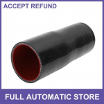 51mm to 57mm ID Straight Coupler Silicone Hose 4 Layers of Cloth Black Red 1Pc