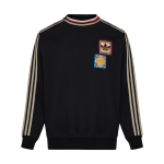 Adidas Originals FW25 K&auml;sit&ouml;&ouml;na valminud &uuml;mmarguse kaelusega kampsun Hobuseaasta Piiratud CNY Uusaasta L&otilde;taka l&otilde;ikega Spordipr&auml;tik triibuline dressipluus Unisex dressipluus KU1422 L gray