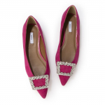 Evol Naiste IX5529 Roosad Suede Teravaotsalised Madalad Kingad Eemaldatava Pandlaga, Suurus 23,0 cm