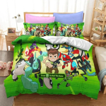 Ben Alien Force Voodipesukomplekt 3D-tr&uuml;kiga Sobib magamistuppa Tekikottide komplekt Padjap&uuml;&uuml;ridega Laste Kodu Tekstiil EU Single 135x200cm
