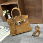 2026 Uus Ehtne Nahk Esimene Kiht Nubuk Veisenahk Suede 2025CM Backy Platinum Koti K&auml;ekott 20CM kuldpruun v&auml;rv