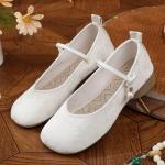 Elegantne naiste sandaal naistele Suvine Hingav Mugav Puuvillane Linane Madala Kontsaga Korterid Daamide Retro Hanfu Kingad 35 valge