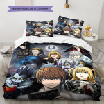 Death Note'i mustriga voodipesu, Tekikomplekt Tekikate Padjap&uuml;&uuml;r Kodu S&uuml;nnip&auml;evakingitus (1 * tekikott + 2 * padjap&uuml;&uuml;ri, ilma s&uuml;damikuta) 135x200cm