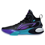 Li Ning YuShuai 17 Cushioning, Wear Resistant Mid top Basketball Shoes Men's Black Purple ABAT043-9 40