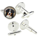 Bernese Mountain Dog, Berner Sennenhund - cufflinks in a box, handmade jewelry, product of the Art-Dog brand h&otilde;be