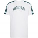 Adidas Logo triibuline &uuml;mmarguse kaelusega l&uuml;hikeste varrukatega T-s&auml;rk Meeste pealisr&otilde;ivad Valge JJ3868 XS