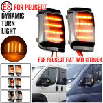 2 tk D&uuml;naamilised peeglid Peugeot Boxer Fiat Ducato Citroen Jumper RELAY RAM PROMASTER jaoks Valgus LED-suunatuli P&ouml;&ouml;rdetuli black