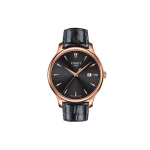 TISSOT Junya kollektsioon Kvartsliikumisega Meeste k&auml;ekell 42mm Must sihver Kuldkattega kellakorp Nahkrihm T063.610.36.086.00 Black Dial