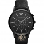 Emporio Armani Renato XLarge Must Nahk Meeste Kvarts Kronograaf K&auml;ekell AR2461 must
