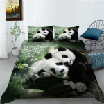 Armas Panda Paarikese Voodipesukomplekt, Rohelise Metsa Loomastiku Tekikoti Komplekt, Loodusest Inspireeritud Kodutekstiil, T&auml;iuslik Kingitus Loomaarmastajatele Baby 100x135cm