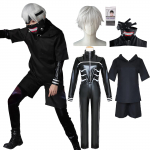 Tokyo Ghoul Ken Kaneki Cosplay Kost&uuml;&uuml;m parukaga [milky time] (L) pruun