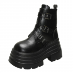 Naiste Moodsad Paksude Kontsadega P&otilde;lvp&uuml;ksid Khaki Flokeeritud Libistatavad L&auml;&auml;ne-stiilis Saapad Naine Kevad S&uuml;gis Pehme Nahk L&uuml;hikesed Botas Mujer 34 must