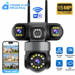 AIOOK V380 Pro 8MP 4K WIFI-kaamera kahe objektiiviga v&auml;listingimustes traadita IP-kaamera infrapuna-&ouml;ise n&auml;gemisega tehisintellekti inimese j&auml;lgimise CCTV-kaamera Camera