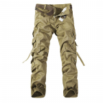 Cargo Pants Meeste mood vabaaja p&uuml;ksid Mitme taskuga sirged s&otilde;jav&auml;ep&uuml;ksid 28 khaki