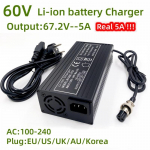 67.2V5A Kiirlaadija 5A Laadija 60V Mootork&auml;ru harley 16S 60V Liitiumaku GX16 Pistikuga Ventilaatoriga Metallkorpus UK