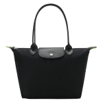 Longchamp Le Pliage Green 28 Pika k&auml;epidemega Kokkupandav &Ouml;koloogiliselt S&otilde;bralik L&otilde;uend Nahkdetailidega Kandekott Unisex Kandekott Must 2605919001 Shopping Bag Set(Basic Set+Shopping Bag)