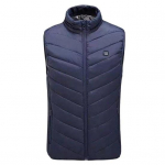 2 soojendusega ala Smart Thermal vest meeste naiste USB elektriline soe vest mantli alus krae varrukateta lukuga plekk Talvine matka soojendusega vest XL sinine