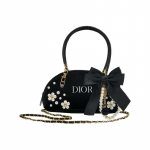 DIOR kott [Kohandatud kosmeetikakott] Wanhualong Mohuadan Must poolring Samet Romantiline armastusavaldus Klassikaline Retro P&auml;rl Mitmek&uuml;lgne Luksuslik must