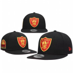 Las Vegas Raiders New Era 9FIFTY Snapback M&uuml;ts, Retro Hawaii V&auml;ljaanne Must Sirge &Auml;&auml;risega NFL Meeskonna Pesapallim&uuml;ts F&auml;nnidele one size